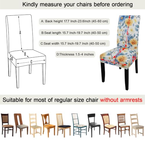 Pattern Chair Covers for Dining Room Set of 6
