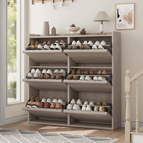 Shoe Cabinet with 6 Flip Drawers