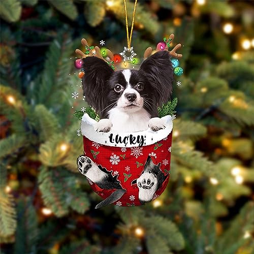 Papillon 3 Dog Christmas Ornament