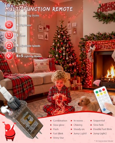 33FT 100 LED Red Christmas Valentine's Day Twinkle String Lights (33 Foot)