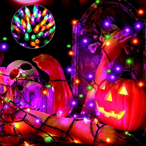 Halloween Orange Purple & Green Lights Decorations (50 Count)