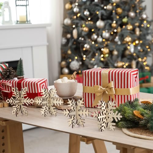 DIY 3D Snowflake Wood Crafts to Paint (24 Count)