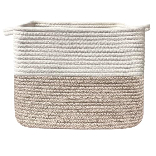 Square Woven Cotton Rope Basket for Organizing