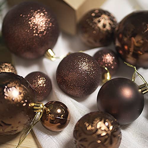 Brown Shatterproof Christmas Ornaments (32 Count)