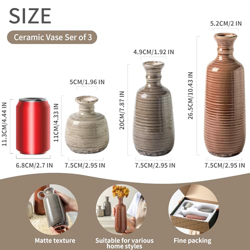 Ceramic Vases Set of 3 (3 Count)