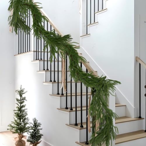 2Pcs 9Ft Artificial Norfolk Pine Garlands