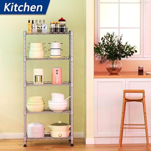 5 Wire Shelving Metal Storage Rack Adjustable Shelves