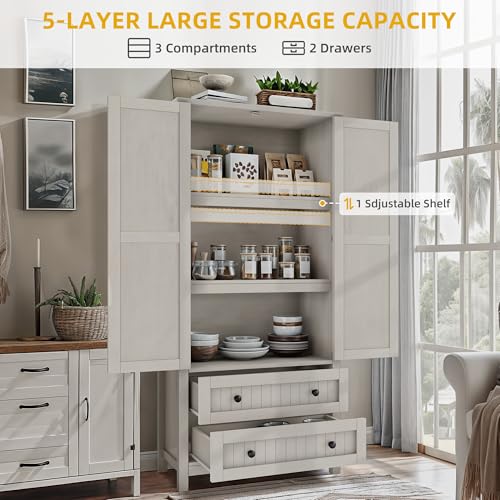 64.5" Pantry Cabinet with Barn Doors