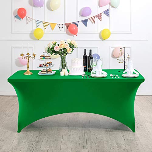 2Pack Spandex Table Cover for 4FT or 6ft or 8ft Table Universal Fitted Stretch Tablecloth for Party (2 Count)