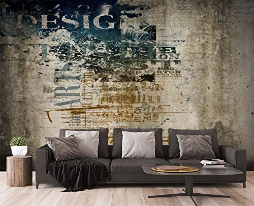 Retro Graffiti wall Mural Wallpaper for Bedroom 137" x 100" (95.12 Sq Ft)