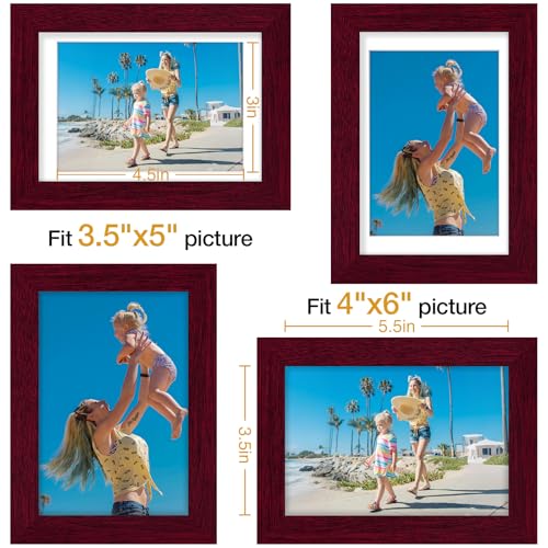 4x6 Picture Frames Set of 9 for Wall Mount & Tabletop (9 Count)