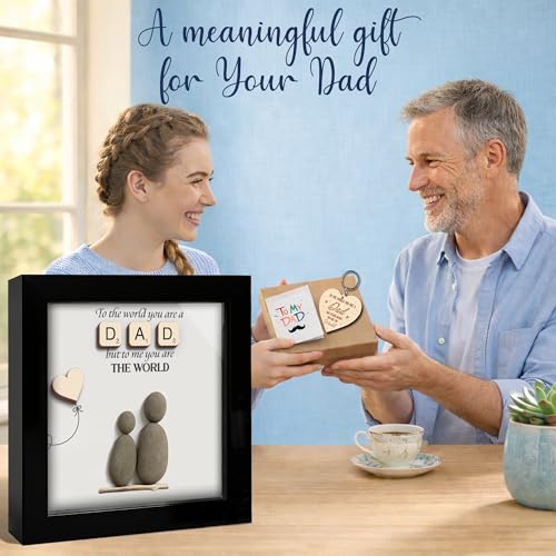 Dad Gifts Pebble Art Framed Thank You Dad Gifts from Daughter Son