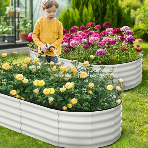 2 Pcs 6x3x1 ft Oval Raised Garden Bed (2 Count)