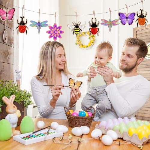 80PCS Wooden Spring Ornaments to Paint (140 Count)