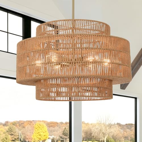 6 Light Large Boho Chandelier for Dining Room 3