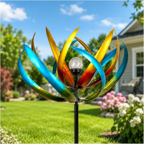 83 Inch Solar Wind Spinner Outdoor Metal