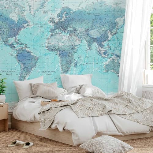 Wall Mural World Map 79x55 in (30.13 Sq Ft)