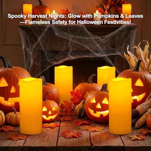 12"x5" Large Waterproof Outdoor Flameless Candles with Remote Timer (2 Count)
