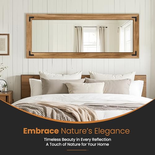 Wood Framed Full Length Mirror for Wall