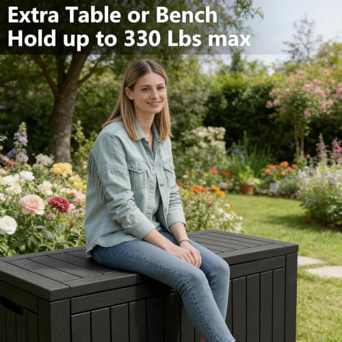 100 Gallon Outdoor Storage Box Waterproof Deck Box for Patio