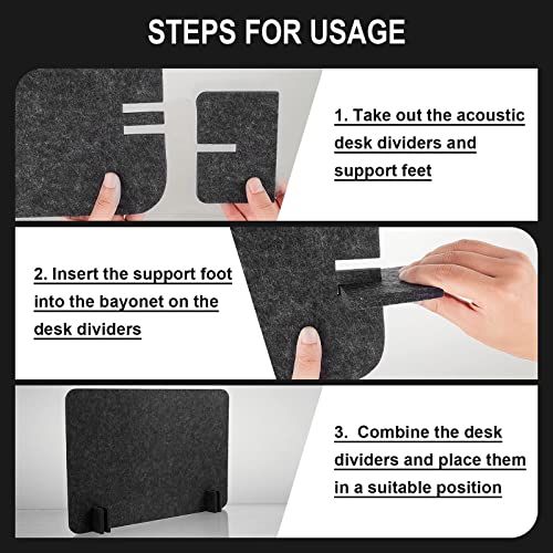 4 Pcs Acoustic Desk Divider
