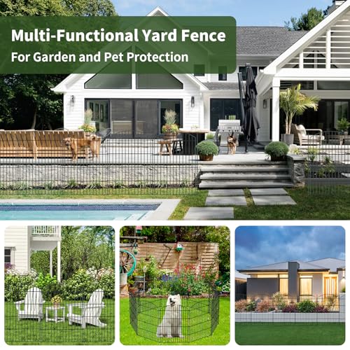 10 Panel No Dig Metal Garden Fence 32"H x 23.6'L Dog Fence Outdoor for Yard (87784 sq inches)
