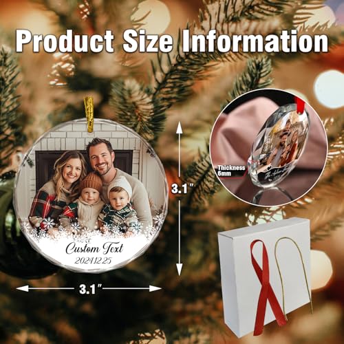 Personalized Crystal Christmas Ornaments Custom Photo