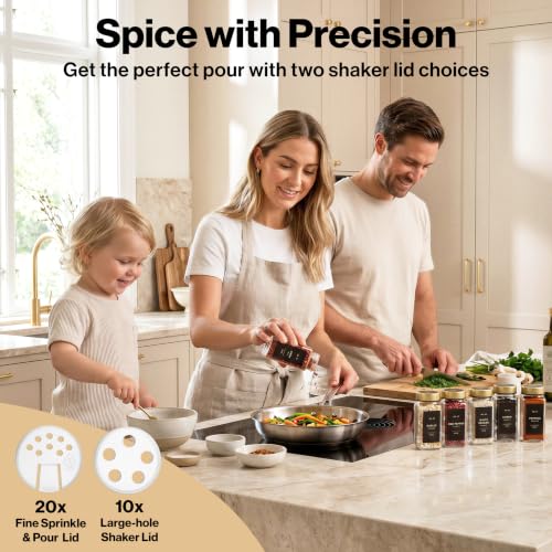 Glass Spice Jars with Label (24 Count)