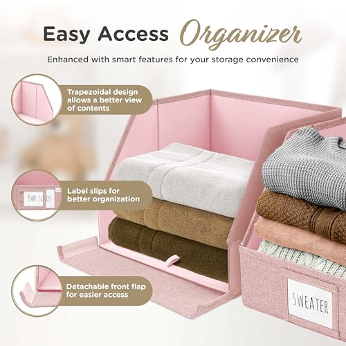 Open Front Trapezoid Closet Bins (3 Count)