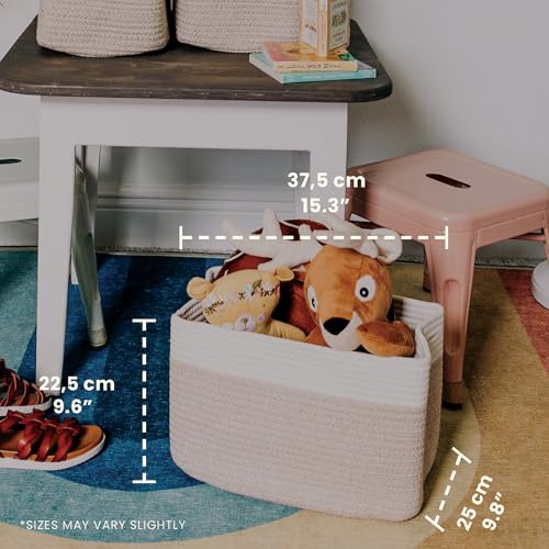 Cotton Rope Baskets for Shelves (3 Count)