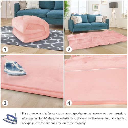 Baby Play Mat for Floor Nursery Rug Muscle Mat Area Rug Playroom Rug 79"x110" Playpen Mat Elastic Foam 1.3" Thick Crawling Mat for Babies