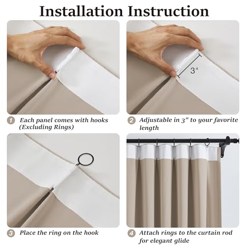 72 Inch Wide Pinch Pleated Taupe Curtains for Sliding Door (2 Count)
