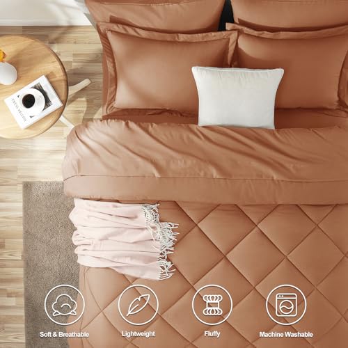 Queen Comforter Set 88"x88" Pumpkin