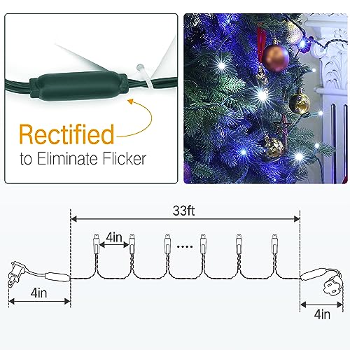 5MM Wide Angle Christmas Lights Blue & White