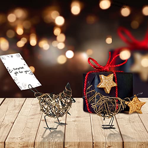 2pc Rattan Bird Statue Set (3.36 Ounce)