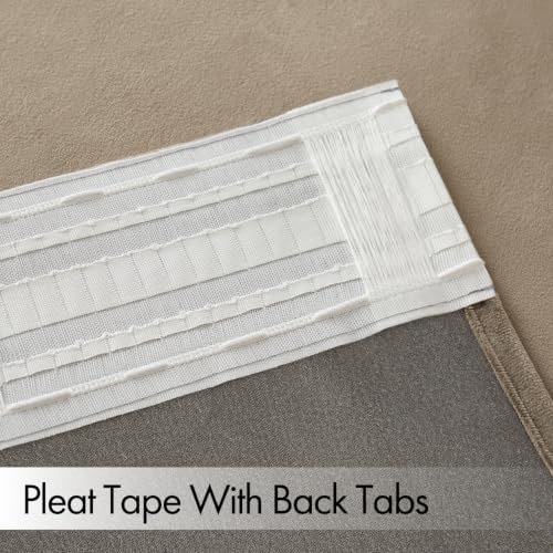 Light Taupe Velvet Pinch Pleat Blackout Curtains W52 X L108 Inches