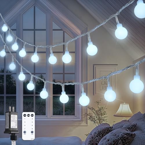 100ft 200 LED White Globe String Lights Indoor Outdoor Waterproof