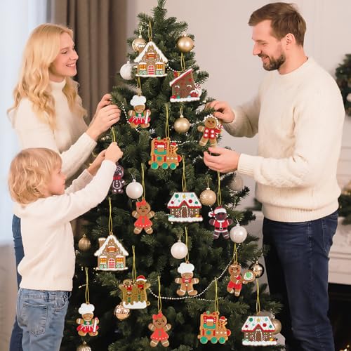 24pcs Gingerbread Man Ornaments for Christmas Tree (24 Count)