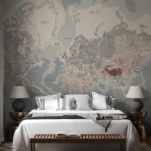 Wall Mural World Map 193x138 in (10 Count)