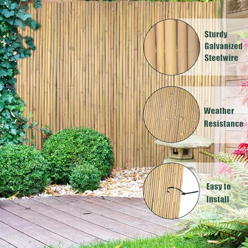 3Ft High x 8Ft Long x 0.7In D Bamboo Screen (24 Sq Ft)