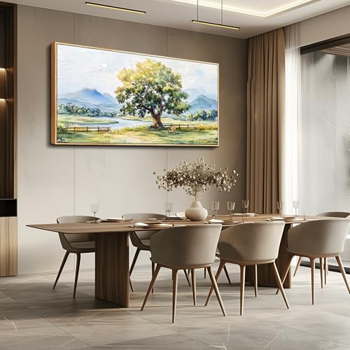 Farmhouse Wall Art For Dining Room Canvas Wall Decor For Bedroom Office Green Tree Ink