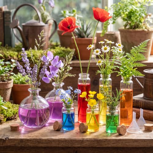 12 Mini Glass Potion Bottles with Corks (12 Count)