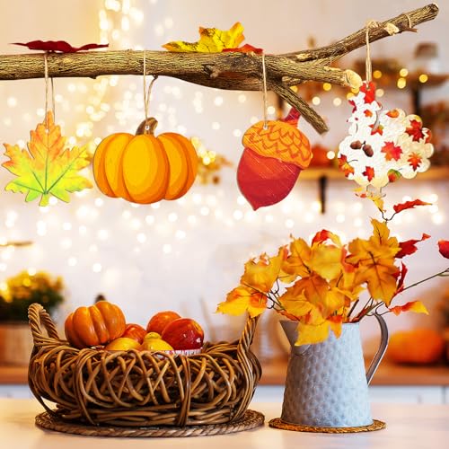 36PCS Wooden Fall Ornaments to Paint Thanksgiving Decorations (36 Count)
