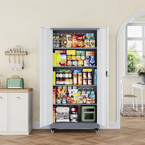 Metal Garage Storage Cabinets with Lock Door and Adjustable Shelves
