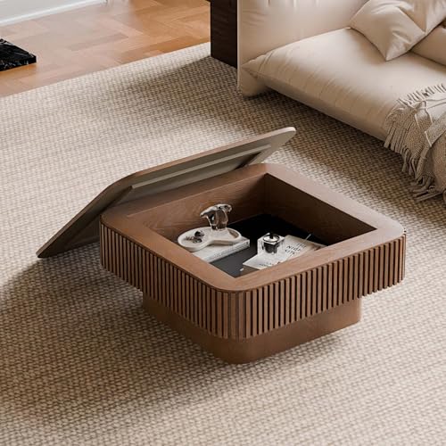 Square Small Coffee Table with Storage