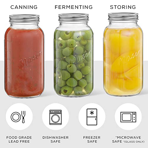 32 Oz Mason Jars With Lids (6 Count)