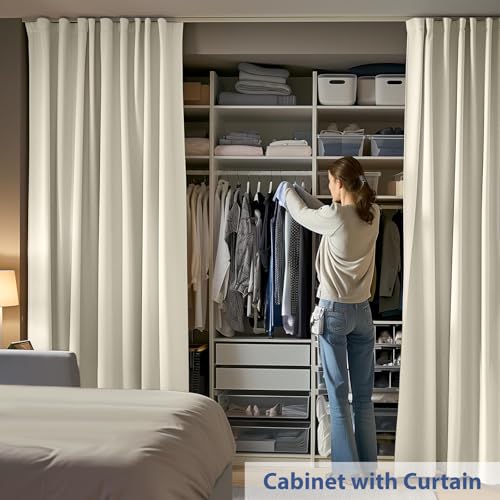 Room Divider Ceiling Mounted Curtains Track Sets Extra Wide Blackout Curtain Flexible Tracks for Bedroom Privacy Partition Separator