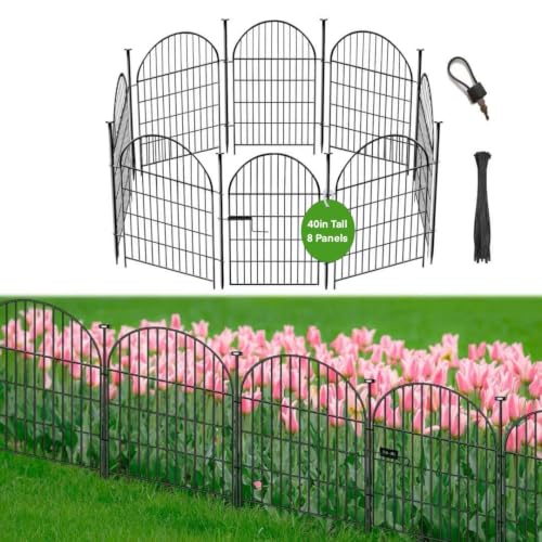 Tall Garden Fence with Gate 40 in