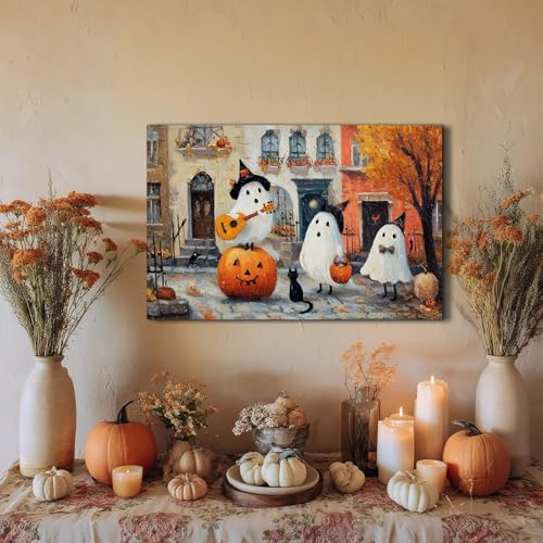 Vintage Halloween Canvas Wall Art