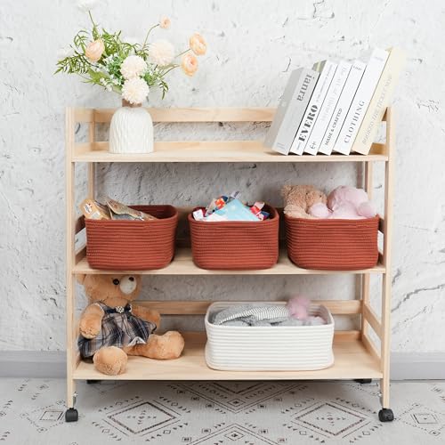 Small Woven Storage Baskets for Shelves (3 Count)